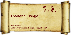 Thomasz Hanga névjegykártya